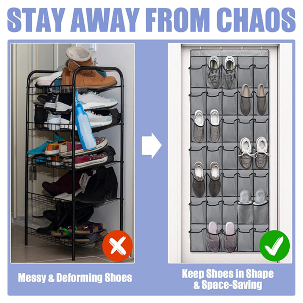 12-40 Pocket Hanging Shoe Organizer for Closet – Over the Door Shoe Rack Storage, Shoe Hanger & Shoe Holder for Closet Organization