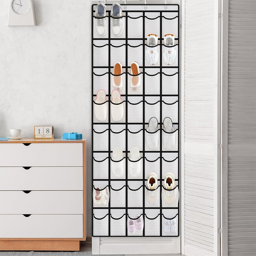 12-40 Pocket Hanging Shoe Organizer for Closet – Over the Door Shoe Rack Storage, Shoe Hanger & Shoe Holder for Closet Organization