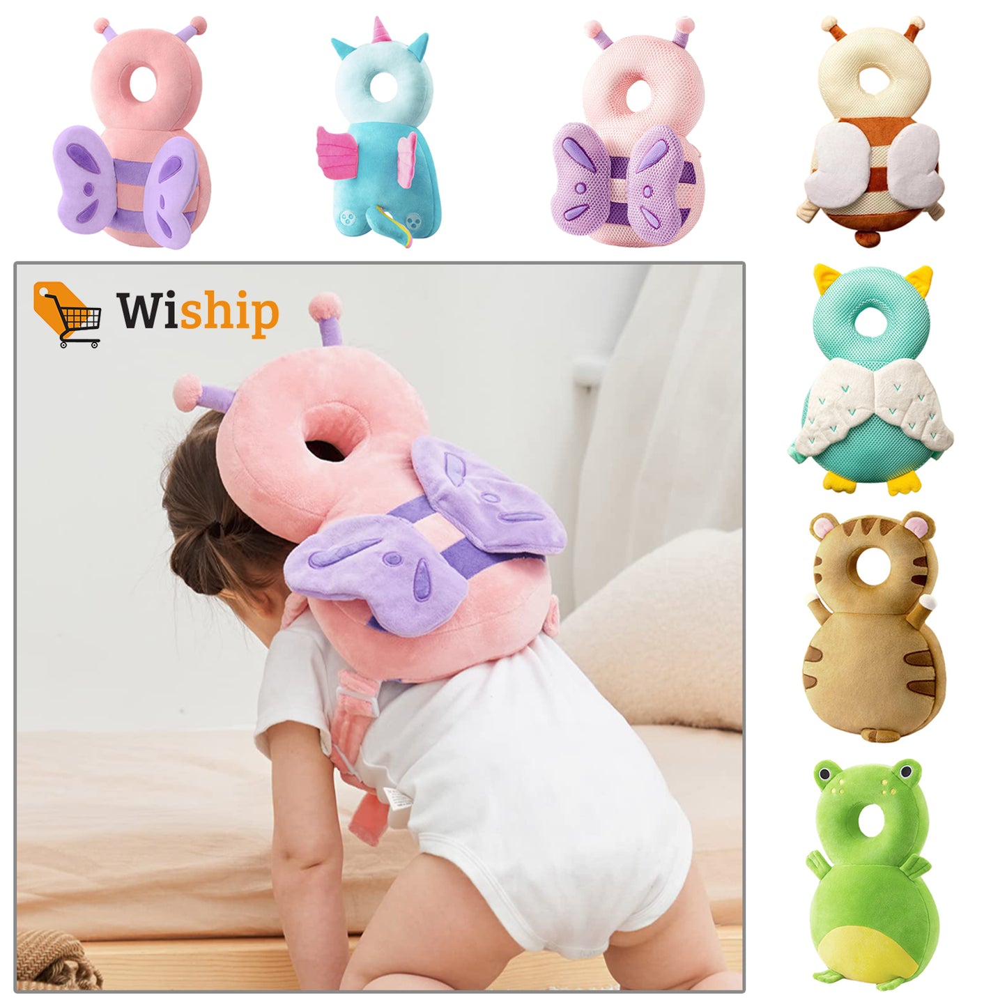 Baby Head Protection Backpack Anti Fall Safety Harness Cushion Pillow for Crawling Walking Newborn Infant Toddler